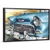 55 Chevy with Border Black Float Frame Canvas Art, Car Artwork view 1