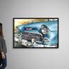 55 Chevy with Border Black Float Frame Canvas Art, Car Artwork view 2