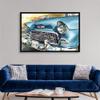 55 Chevy with Border Black Float Frame Canvas Art, Car Artwork view 3
