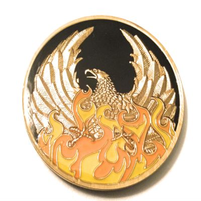 5 Year NA Black & Gold Phoenix Medallion Out of The Ashes- NA Medallions, NA Coin, NA Chip