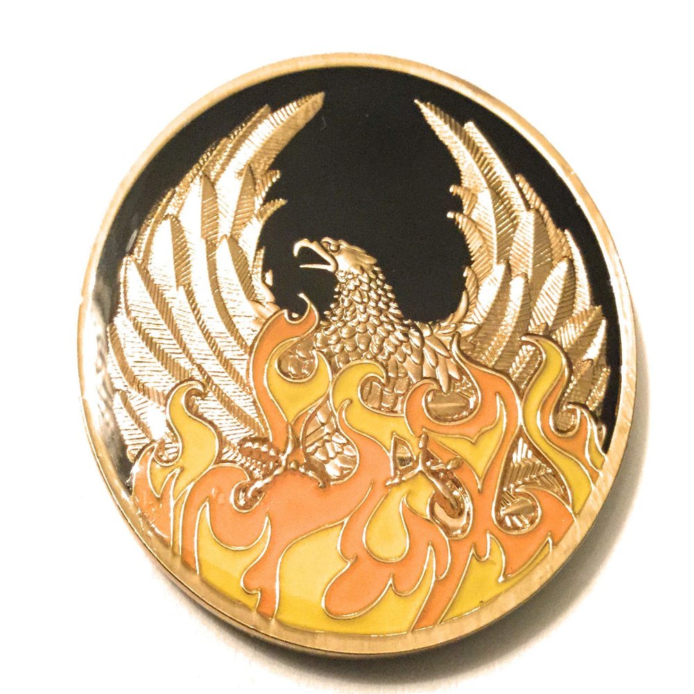 5 Year NA Black & Gold Phoenix Medallion Out of The Ashes- NA Medallions, NA Coin, NA Chip