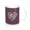 Flowers In Heart With Love Valentine's Day Cassis Mug 11oz view 1