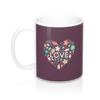 Flowers In Heart With Love Valentine's Day Cassis Mug 11oz view 3