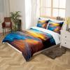 Beach Duvet Cover Full Ocean Bedding Kids Girls Boys Hawaiian Sea Waves Comforter Cover Tropical Sunset and Sea Beach Nature Theme Print bedding Botanical Beach House Decorative Bedspread with Zipper view 2