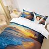 Beach Duvet Cover Full Ocean Bedding Kids Girls Boys Hawaiian Sea Waves Comforter Cover Tropical Sunset and Sea Beach Nature Theme Print bedding Botanical Beach House Decorative Bedspread with Zipper view 4
