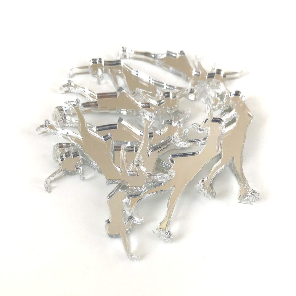 Ice Skater Crafting Mirrors, Set of 10, Silver Acrylic Safety Mirrors