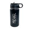 The Crafty Engineer Personalized Flower Girl and Ring Bearer Water Bottle (Black) view 1