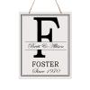 LifeSong Milestones Personalized Monogram Sign with Family Names - Home Wall Art - F Wooden Rope Hanging Gifts 12x15 (F) view 1