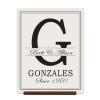LifeSong Milestones Personalized Monogram Sign with Family Names - Home Wall Art - G Wooden Sign with Base Gifts 12x15 (G) view 1