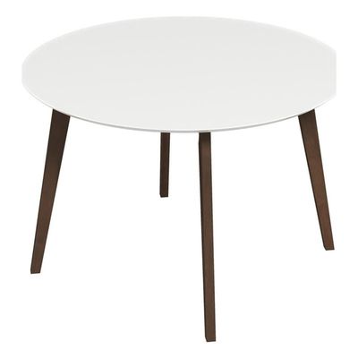 ASHCROFT Piper Modern Style Solid Wood Walnut/White Top 43" Round Dining Table