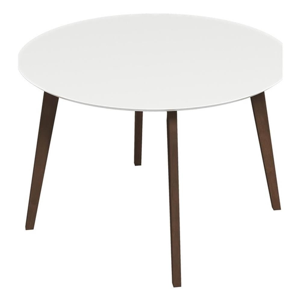 ASHCROFT Piper Modern Style Solid Wood Walnut/White Top 43" Round Dining Table