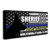 Brotherhood Thin Blue Line American Flag Personalized Sheriff K9 Dog Name Key Holder Organizer Wall Mount Rack for Holders The Home Keys Ring Decorative Hangers Decor Hook Hanger view 1