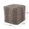 Christopher Knight Home Dora Cube Pouf, Brown, Beige, Yellow view 3