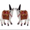 VRINDAVANBAZAAR.COM Handicraft meenakari Front Facing Cow with Enamel Painting- Set of 2; Size: 1.5 Inch view 1