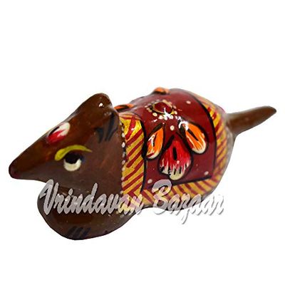 VRINDAVANBAZAAR.COM Handicraft meenakari Rat with Enamel Painting- Set of 2; Size: 1.5 Inch