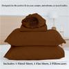 Olympic Queen Sheets (66 x 80) - Chocolate Solid, 4 Piece Camper Sheet Set, 100% Egyption Cotton, 8 Inch Deep Pocket Fitted Sheet with Elastic All Around, Soft & Luxurious, Hotel Quality Sheets view 4