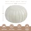 Thgonwid Handmade Storage Pouf Ottoman Foot Stool - Faux Suede Round Floor Cushion 21.6"x13" for Living Room, Bedroom, Wedding Decor, Unstuffed (Beige) view 2