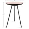 Kate and Laurel Laranya Modern Side Table, 15" x 15" x 22.5", Pink and Black, Glam Minimalist End Table view 3