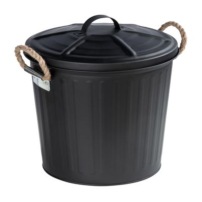 Wenko Gara Cosmetic Bin Capacity 6 litres Steel Black 24 x 28.5 x 23 cm