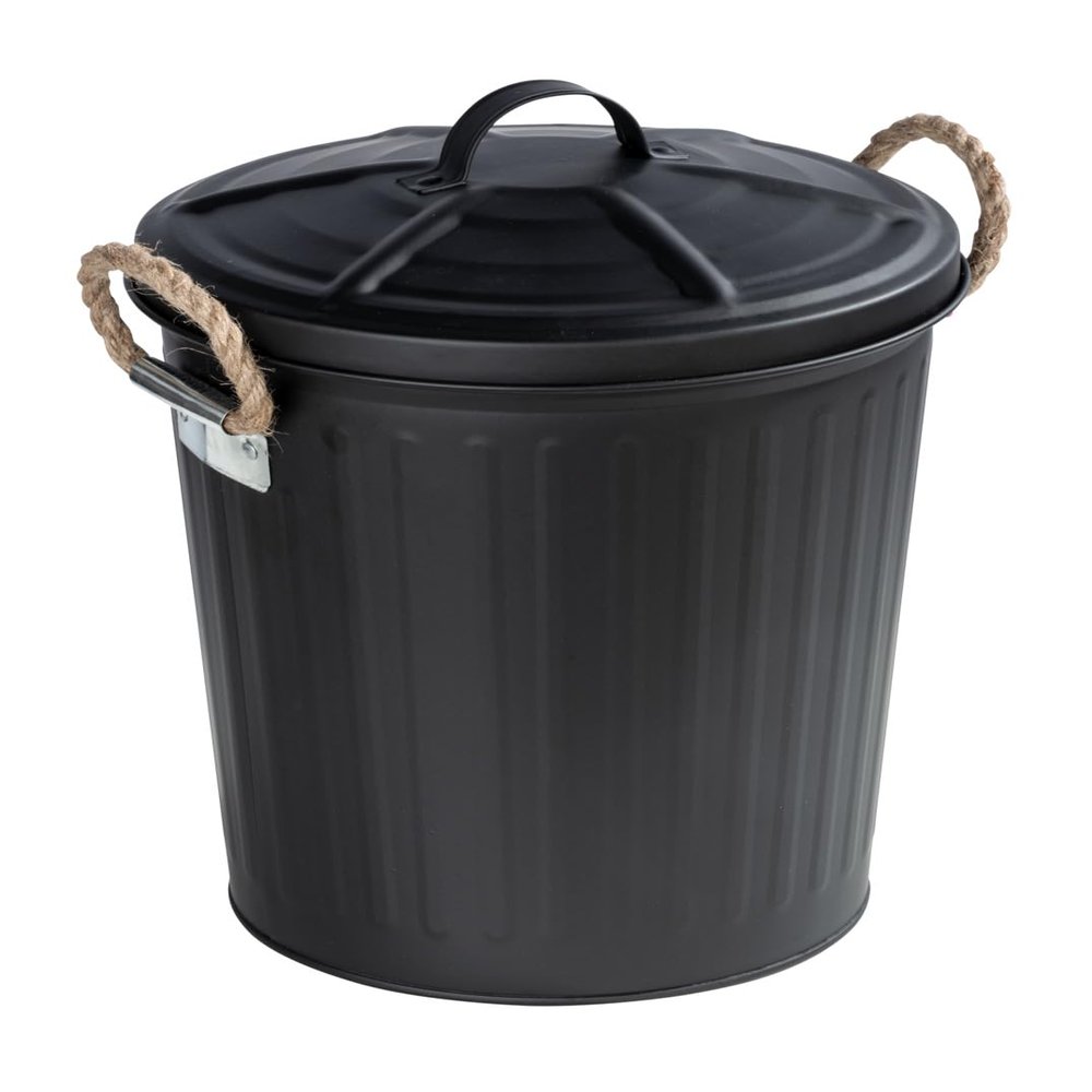 Wenko Gara Cosmetic Bin Capacity 6 litres Steel Black 24 x 28.5 x 23 cm