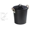 Wenko Gara Cosmetic Bin Capacity 6 litres Steel Black 24 x 28.5 x 23 cm view 2