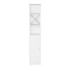 Linen Tower - 67-Inch-Tall Bathroom or Laundry Room Storage Cabinet with Adjustable Shelf and Cubbyhole Divider for Towels by Lavish Home (White) view 1