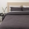 Best Home Fashion Linen Duvet Set with Tie Straps- Casual Elegance, Lightweight and Stylish Bedding, Blanket-Twin-Dark.GREY-86 L x 68 W view 1