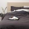 Best Home Fashion Linen Duvet Set with Tie Straps- Casual Elegance, Lightweight and Stylish Bedding, Blanket-Twin-Dark.GREY-86 L x 68 W view 2