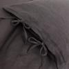 Best Home Fashion Linen Duvet Set with Tie Straps- Casual Elegance, Lightweight and Stylish Bedding, Blanket-Twin-Dark.GREY-86 L x 68 W view 3