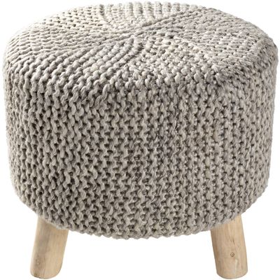 Artistic Weavers Estel Scandinavian Knit Texture Decorative Foot Stool 17" H x 18" W x 18" D