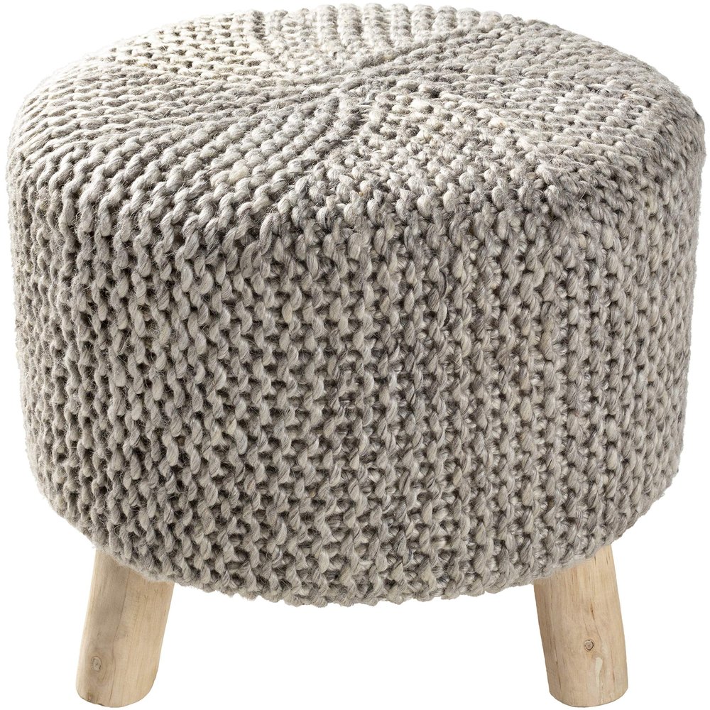 Artistic Weavers Estel Scandinavian Knit Texture Decorative Foot Stool 17" H x 18" W x 18" D