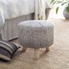 Artistic Weavers Estel Scandinavian Knit Texture Decorative Foot Stool 17" H x 18" W x 18" D view 2