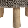 Artistic Weavers Estel Scandinavian Knit Texture Decorative Foot Stool 17" H x 18" W x 18" D view 3