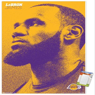 Trends International NBA Los Angeles Lakers - Lebron James 18 Wall Poster, 22.375" x 34", Premium Poster & Mount Bundle