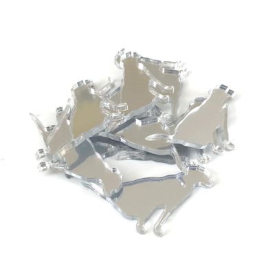 Labrador Dog Crafting Mirrors, Set of 10, Silver Mirror, Shatterproof