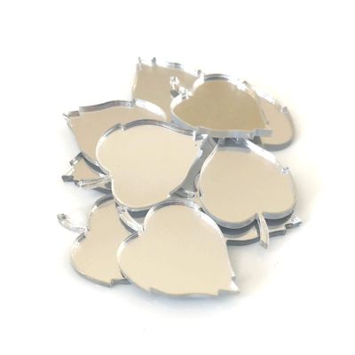 Leaf Shaped Crafting Mirrors, Set of 10, Shatterproof Acrylic