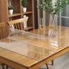 1.5mm Thick Crystal Clear Table Cover Protector for Glass Wood Dining Room Coffee Tabletop Plastic Vinyl Tablecloth Rectangular Table Pad Meeting Party Desk Mat Polyester Wipeable PVC 38x96 in or 90" view 2