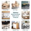 1.5mm Thick Crystal Clear Table Cover Protector for Glass Wood Dining Room Coffee Tabletop Plastic Vinyl Tablecloth Rectangular Table Pad Meeting Party Desk Mat Polyester Wipeable PVC 38x96 in or 90" view 3
