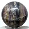 2.4" Deep Purple Fluorite Sphere Banded Natural Crystal Ball Sparkling Mineral Polished Stone - China + Stand view 1