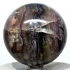 2.4" Deep Purple Fluorite Sphere Banded Natural Crystal Ball Sparkling Mineral Polished Stone - China + Stand view 3