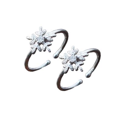 Happyyami 2pcs Stylish Snowflake Zircon Elegant Floral Design for Women for Celebrations Pack