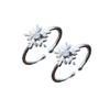 Happyyami 2pcs Stylish Snowflake Zircon Elegant Floral Design for Women for Celebrations Pack view 1