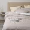 Best Home Fashion Linen Duvet Set with Tie Straps- Casual Elegance, Lightweight and Stylish Bedding, Blanket-Twin-Light.GREY-86 L x 68 W view 3