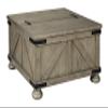 Benjara Farmhouse Cocktail Table with Lift Top Storage and Crossbuck Details, Gray view 1