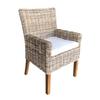 Padma's Plantation Boca Arm Dining Chair - Outdoor/Indoor Cushioned Seat & Arms Beige view 1