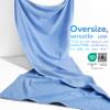 American Soft Linen 100% Cotton 600 GSM Turkish 40x80 Oversized Bath Towel Sheet, Extra Large Adult Towels for Bathroom, Sky Blue Bath Sheet view 3