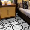 Moroccan Mosaic & Tile House CTP26-02 Ozod Handmade Cement Tiles, Pack of 12, Black and Grey view 1