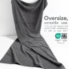 American Soft Linen 100% Cotton 600 GSM Turkish 40x80 Oversized Bath Towel Sheet, Extra Large Adult Towels for Bathroom, Dark Gray Bath Sheet view 3