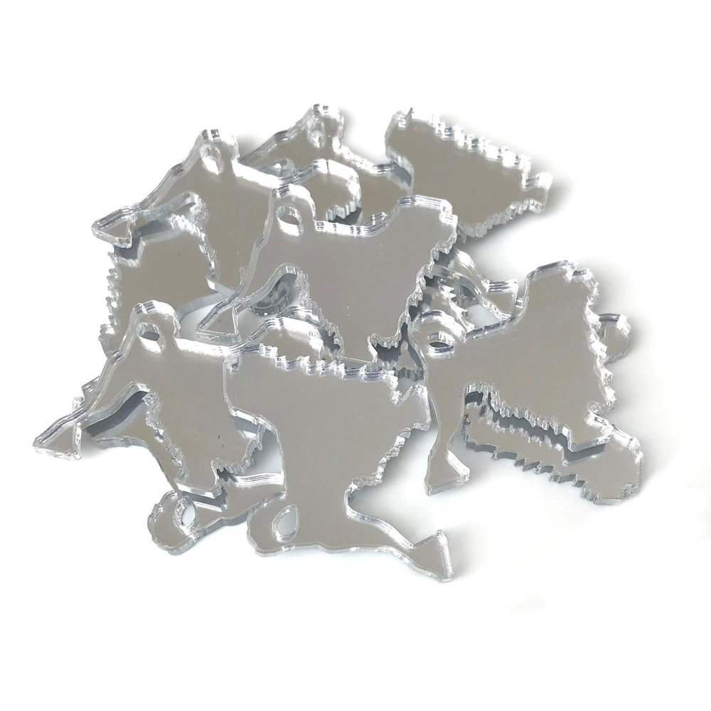 Lowchen Dog Mirrors, Set of 10, 4 X 2.8 Inches, Shatterproof Acrylic