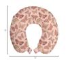 Ambesonne Butterfly Travel Pillow Neck Rest, Summer Time Ornamental Flying Creatures in Rose Tones, Memory Foam Traveling Accessory for Airplane and Car, 12", Blush Coral view 3